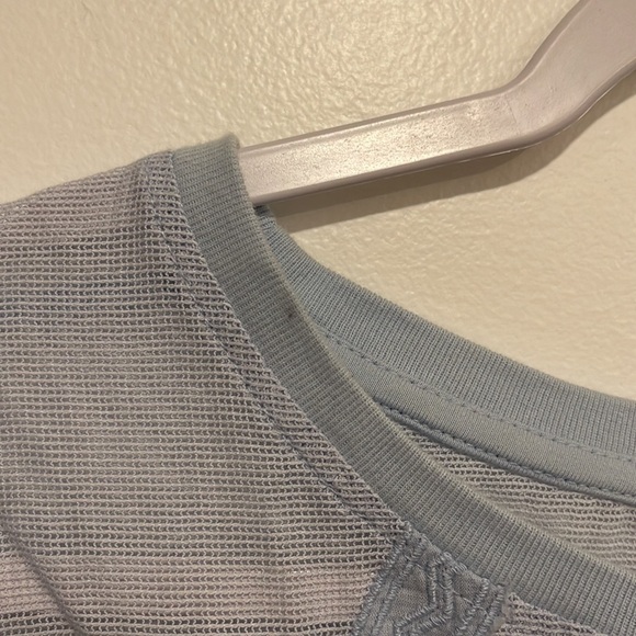 Meadow Rue blue net embroidered top small fall lace boho - Picture 5 of 5